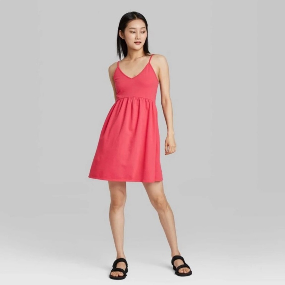Wild Fable Size Small Strappy Pink Sleeveless French Terry Dress NWT